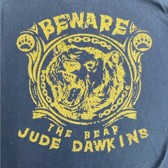 Gildan Black Gold Beware The Bear Jude Dawkins Graphic Tee T Shirt S - Picture 3 of 14